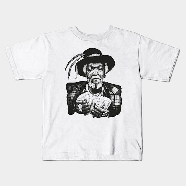 Vintage - Redd Foxx Black Kids T-Shirt by regencyan